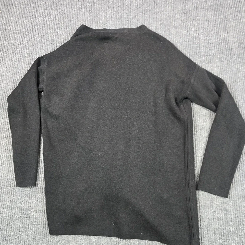 Eileen Fisher‎ Wrap Knit Cardigan Womens Small Black V Neck Silk Blend Stretch